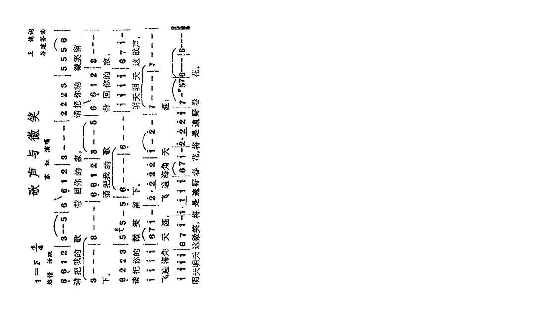 歌声与微笑高清手机移动歌谱简谱